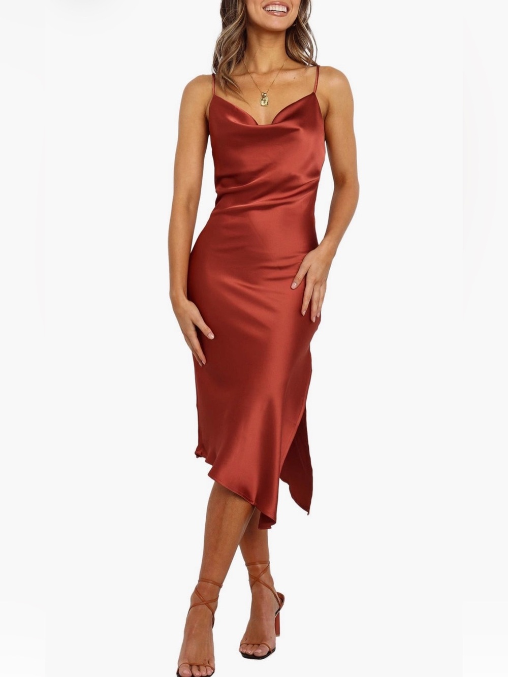 Petal & Pup Cypress Midi Dress in Rust 6- NWOT